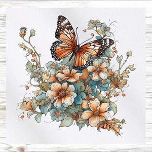 Printed Fabric Panel - Butterfly Fabric Panel - Quilt Panel - Quilting Fabric - Print on Fabric - Small Quilt Panel -Panel for Quilting