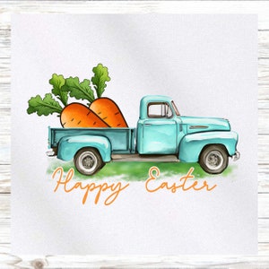 Happy Easter Fabric Panel - Truck Fabric Panel - Quilt Panel - Quilting Fabric - Print on Fabric - Small Quilt Panel - Panel for Quilting
