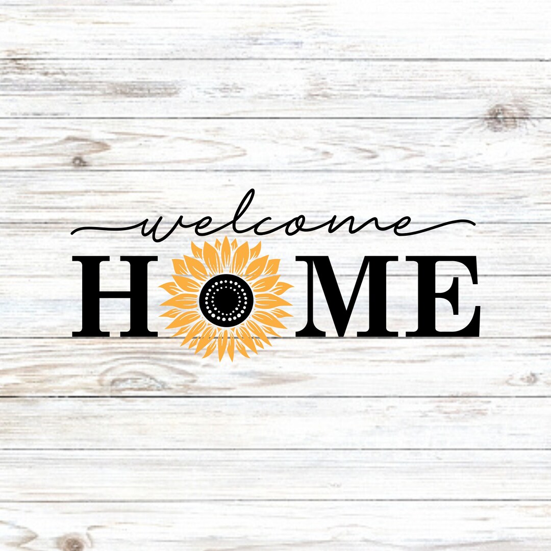 Home Decal Sunflower Decal Vinyl Decal Front Door Etsy