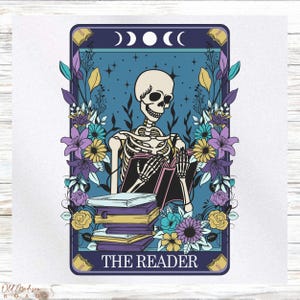 Stoffenpaneel tarotkaart - paneel skeletstof - quiltpaneel - quiltstof - print op stof - klein quiltpaneel - paneel voor quilten