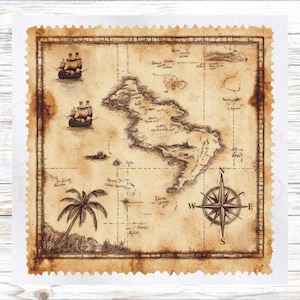 Panel de tela - Panel de tela con mapa antiguo - Panel de acolchado - Tela para acolchado - Impresión sobre tela - Panel de acolchado pequeño - Panel para acolchado