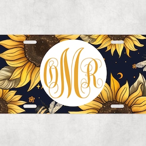 Sunflower Personalized License Plate - Car Tag with Name - Custom Gift - Vanity Plate - Personalized Car Plate - Front License Plate