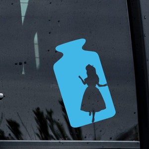 Alice in A Bottle Decal, Alice In Wonderland vinyl decal, glitter decal, opal decal, Disney Decal, Disney Car Decal