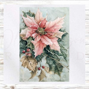 Kerststof paneel - roze kerstster stoffen paneel - quiltpaneel - quiltstof - print op stof - klein quiltpaneel - paneel voor quilten