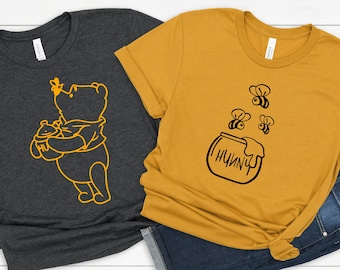 Paare Park Shirts, passende Shirts, Winnie the Pooh Shirt, Hunny Shirt, Disney passendes Shirt, Mind on My Hunny