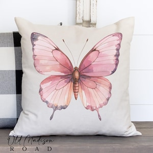 Floral Butterfly Throw Pillow Cover - Butterfly Pillow Cover - Floral Pillow Cover - Nursery Decor - Front Porch Pillow - Flowers Pillow