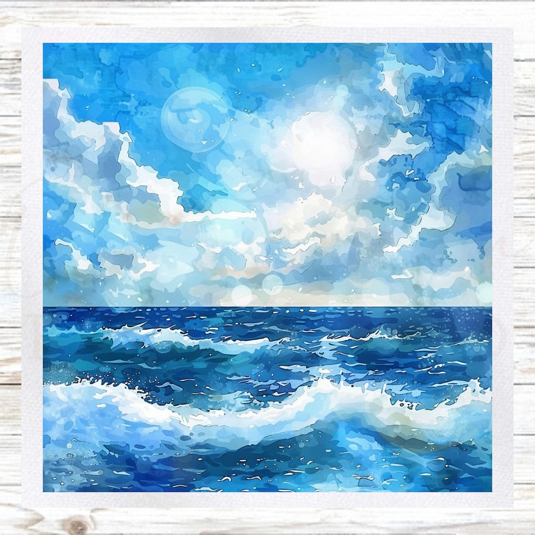 Ocean Block Panel Ocean Scene Themed Fabric Panel - Fabric Panel- Quilt Panel - Quilting ...