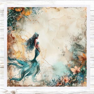 Beach Themed Fabric Panel - Mermaid Fabric Panel- Quilt Panel - Quilting Fabric - Print on Fabric - Small Quilt Panel - Panel for Quilting
