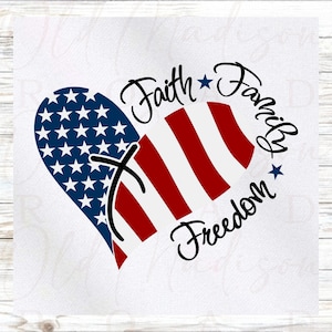 Patriotic Fabric Panel - Faith, Family, Freedom Love Fabric Panel-Quilt Panel-Quilting Fabric - Print on Fabric - Panel - Panel for Quilting