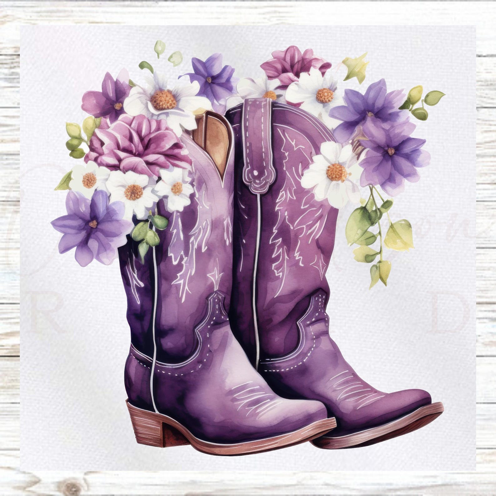 Panel Cowboy Purple Boots Fabric Panel - Cowboy Fabric Panel - Quilt Panel ...