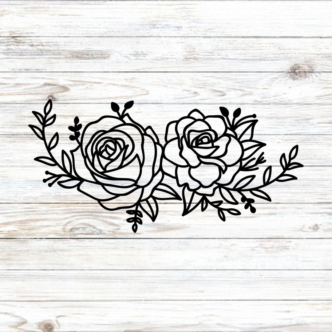 Floral Rose Swag Decal Magnolia Car Decal Magnolia Simple Etsy