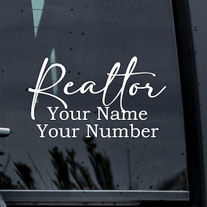 Realtor Decal, Real Estate Agent Decal, Real Estate Agent Sticker, Real Estate Agent gift, Real Estate Agent Contact Information