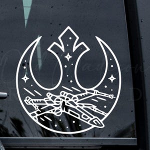 Rebel Alliance with X Wing Fighters Decal, Rebel Alliance Decal, Star Wars Decal, Star Wars Car Decal, Rebel Alliance Sticker, Star Wars