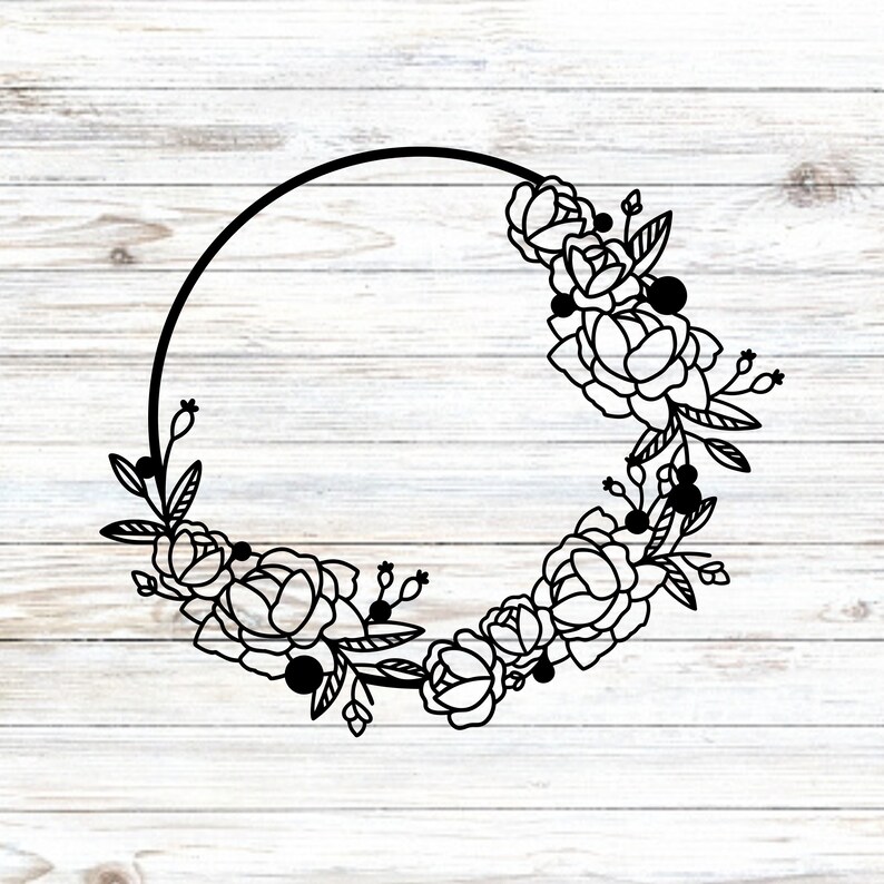 Floral Wreath Decal Rose Car Decal Magnolia Simple Flower Etsy