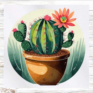 Cactus Fabric Panel - Plant Fabric Panel - Quilt Panel - Quilting Fabric - Print on Fabric - Small Quilt Panel - Panel for Quilting