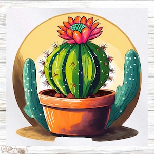 Cactus Fabric Panel - Plant Fabric Panel - Quilt Panel - Quilting Fabric - Print on Fabric - Small Quilt Panel - Panel for Quilting