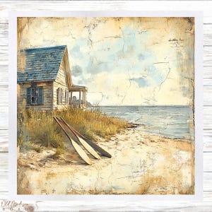 Beach Themed Fabric Panel -Beach House Fabric Panel-Quilt Panel - Quilting Fabric - Print on Fabric - Small Quilt Panel - Panel for Quilting