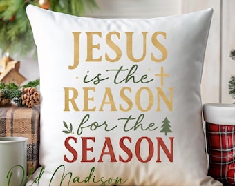 Christmas Pillow Cover - Jesus Christmas Pillow - Christmas Decor- Christmas Pillows - Christmas Throw Pillow - Pillow Cover