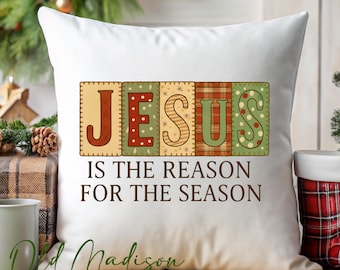 Christmas Pillow Cover - Jesus Christmas Pillow - Christmas Decor- Christmas Pillows - Christmas Throw Pillow - Pillow Cover