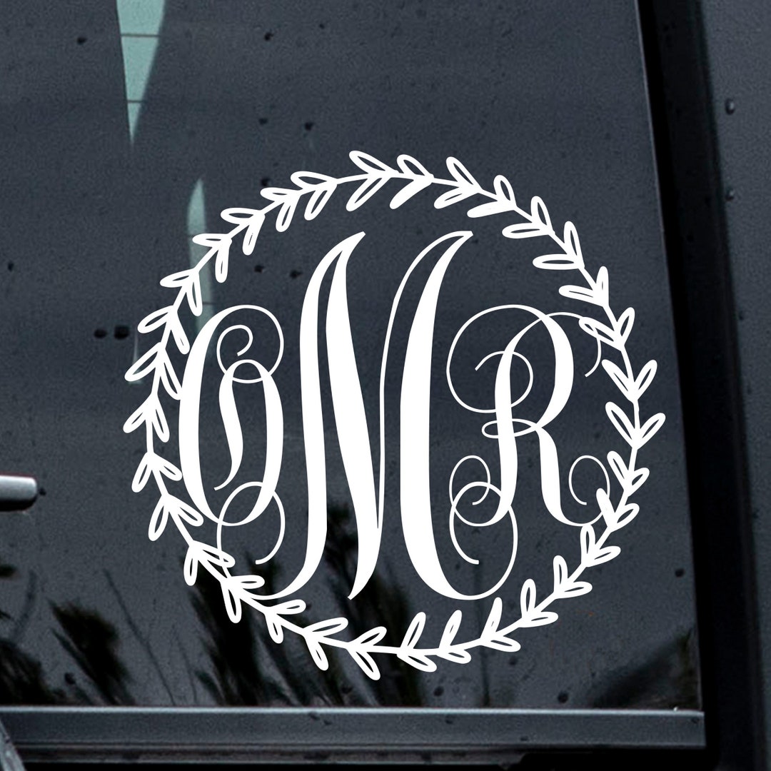Monogram, Monogram Sticker, Monogram Car Decal, Custom Decal ...