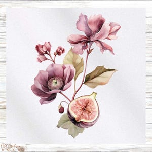 Floral Fabric Panel - Fig Fabric Panel - Quilt Panel - Quilting Fabric - Print on Fabric - Small Quilt Panel - Panel for Quilting
