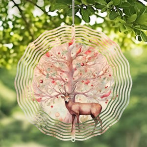 Christmas Wind Spinner - 10&quot; Christmas Wind Spinner - Reindeer Wind Spinner - Metal Wind Spinner - Christmas Yard Art