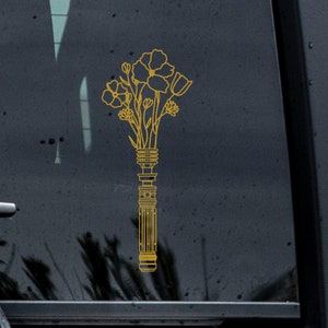 Floral Lightsaber, Leia Organa Lightsaber Decal, Star Wars Decal, Star Wars, Princess Leia, Rebel Decal, Car Decal, Truck Decal, Jedi Decal