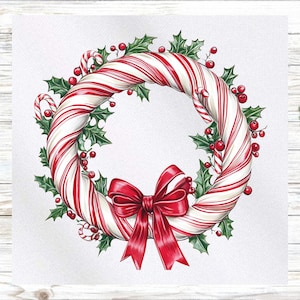 Christmas Fabric Panel - Candy Cane Printed Fabric Panel-Quilt Panel-Quilting Fabric - Print on Fabric -Small Quilt Panel-Panel for Quilting