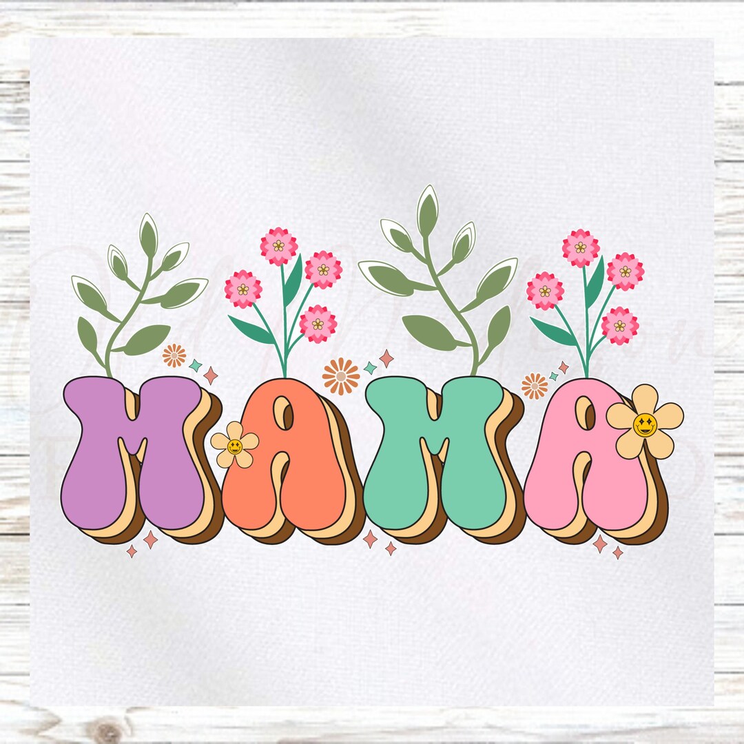 Mama Panel Mama Fabric Panel - Fabric Panel - Mama Flowers Fabric Panel ...