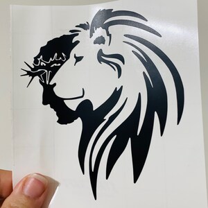 Jesus and Lion Decal, Christian Decal, God Car Decal, Forgiven Car Decal, Christian Car Decal, Gift For Mother, Jesus Decal, Lion Decal