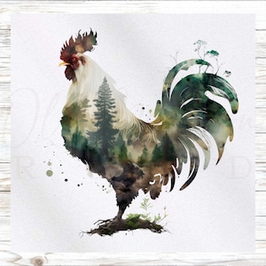 Rooster Fabric Panel - Farm Animal Fabric Panel - Quilt Panel - Quilting Fabric - Print on Fabric - Small Quilt Panel - Panel for Quilting