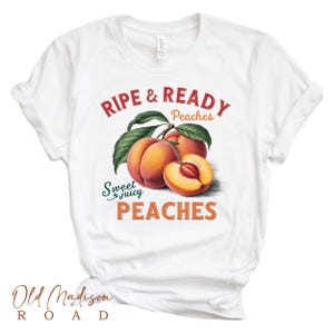 Chemise pêches fraîches de la ferme - chemise ferme - chemise pommes - tshirt - fille de ferme - chemise fille de ferme - chemise fruits look vintage - fille de la campagne