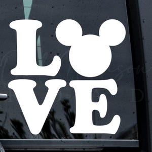 Mickey Love Decal, Mickey Mouse Head Vinyl Decal, Mickey Decal, Disney Car Decal, Disney Decal, Laptop Decal, Love Mickey