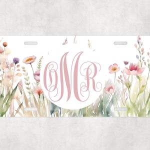 Wildflowers Personalized License Plate- Car Tag with Name - Custom Gift - Vanity Plate - Personalized Car Plate - Front License Plate