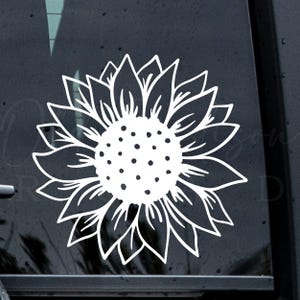 Sunflower Decal, Sunflower Car Decal, Sunflower, Simple flower decal, Floral Decal, Flower Vinyl Decal, Flower Decal, Floral Sticker