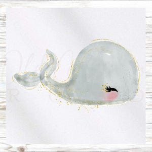 Whale Fabric Panel - Nursery Fabric Panel - Quilt Panel-Quilting Fabric-Print on Fabric-Small Quilt Panel-Panel for Quilting