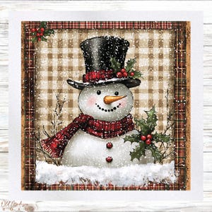 Kerststof paneel - sneeuwpop stoffen paneel - quiltpaneel - quiltstof - print op stof - klein quiltpaneel - paneel voor quilten