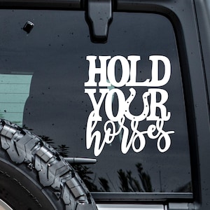 Hold Your Horses Decal, Horse Decal, Horses Decal, Horse Decal, Horse Sticker, Horse Car Decal, Horse Car Sticker, Country Girl Decal