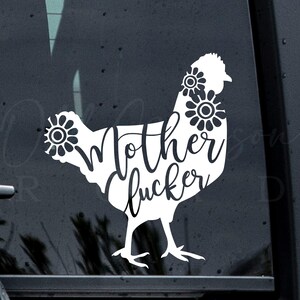 Mother Clucker Decal, Chicken Mom Decal, Hen Decal, Animals in Glasses, Hen Sticker, Hen Car Decal, Hen Car Sticker, Country Girl Decal