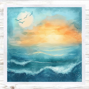 Ocean Scene Themed Fabric Panel - Fabric Panel- Quilt Panel - Quilting Fabric - Print on Fabric - Small Quilt Panel - Panel for Quilting