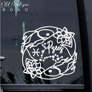 Pisces Zodiac Decal - Pisces Sticker - Zodiac Decal - Zodiac Sticker - Vinyl Decal - Car Decal - Zodiac Truck Decal