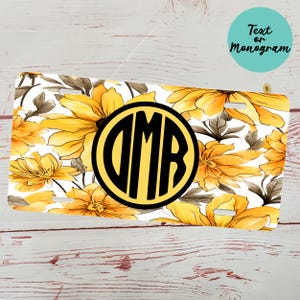 Sunflower Personalized License Plate - Car Tag with Name - Custom Gift - Vanity Plate - Personalized Car Plate - Front License Plate