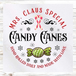 Mrs. Claus Christmas Fabric Panel: Candy Cane Quilt on Polyester Poplin