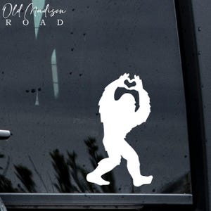 Bigfoot Decal - Bigfoot Sticker - Bigfoot Heart Decal - Vinyl Decal - Camper Decal - Hiking Decal - Car Decal - Truck Decal - Decal