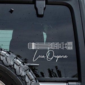 Leia Organa Lightsaber Decal, Star Wars Decal, Star Wars, Princess Leia, Rebel Decal, Car Decal, Truck Decal, Jedi Decal