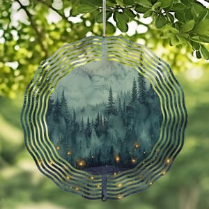 Wind Spinner - 10&quot; Wind Spinner - Firefly Wind Spinner - Mountain Scene Wind Spinner - Metal Wind Spinner - Yard Art