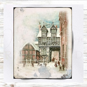 Kerststof paneel - Victoriaans stoffen paneel - quiltpaneel - quiltstof - print op stof - klein quiltpaneel - paneel voor quilten