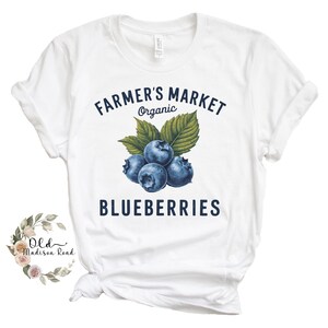 Chemise bleuets du marché fermier - chemise ferme - chemise pommes - tshirt - fille de la ferme - chemise fille de la ferme - chemise fruits look vintage-fille de la campagne