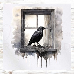 Crow Fabric Panel - Dark Fantasy Fabric Panel - Quilt Panel - Quilting Fabric - Print on Fabric-Small Quilt Panel - Panel for Quilting
