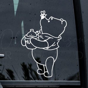 Winnie The Pooh Decal, Pooh Decal, Vinyl Decal, Pooh Face Decal, Pooh Stickers, Disney Decal, Custom Decal, Laptop Decal, Disney Vinyl Decal